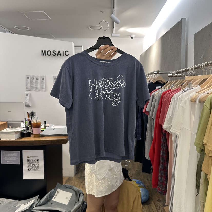 MOSAIC韓國直郵㊣女裝新款人氣時尚推薦熱賣25春夏休閑T恤MOSAICT恤圖色2