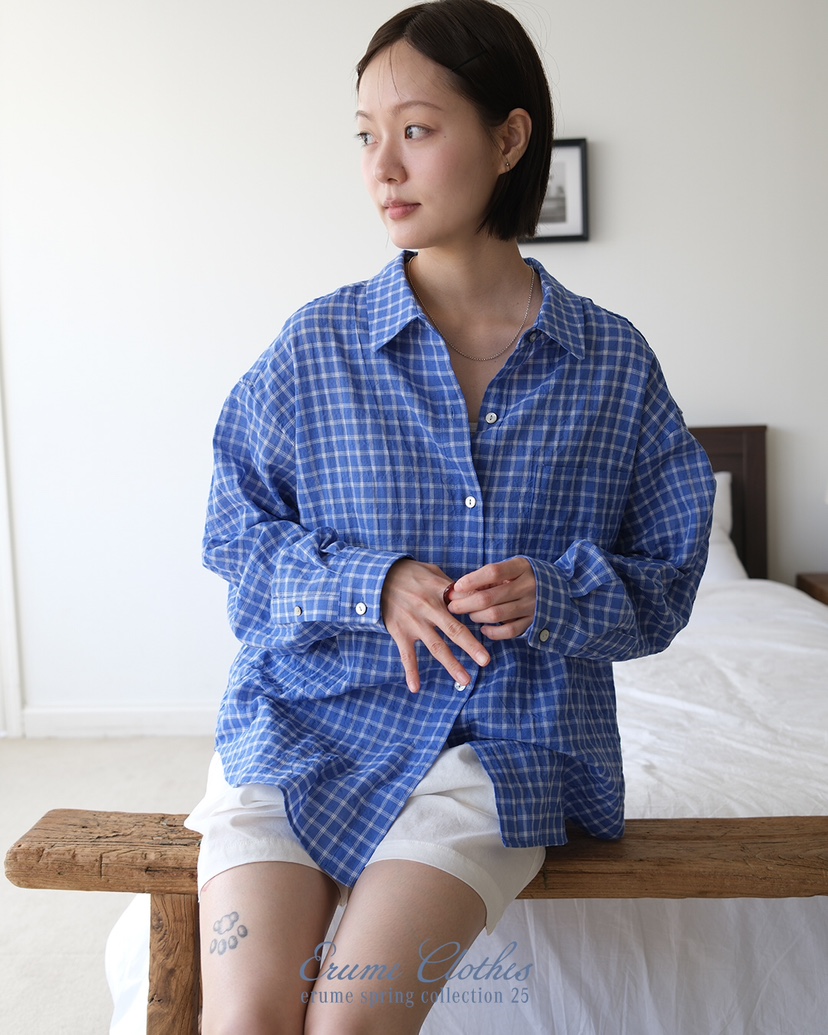 ERUME韓國直郵㊣女裝新款時尚熱賣人氣25春夏休閑襯衫蕾絲衫ERUME襯衫/蕾絲衫