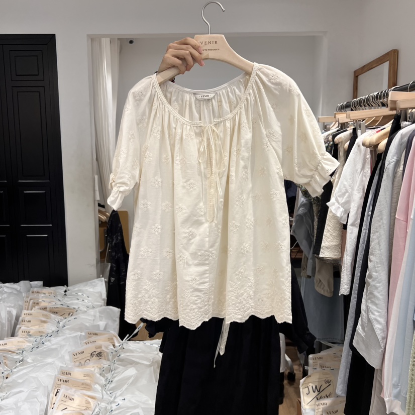 VENIR-a直郵韓國代購㊣女裝新品休閑時尚熱賣25春夏襯衫蕾絲衫VENIR-a襯衫/蕾絲衫圖色2