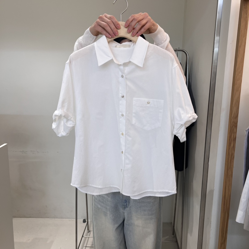OUTRENE直郵韓國代購㊣女裝新品25春夏人氣熱賣時尚襯衫蕾絲衫OUTRENE襯衫/蕾絲衫圖色1