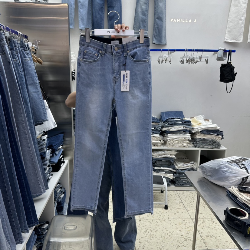 VANILLA J韓國直郵㊣女裝新品休閑熱賣25春夏時尚人氣牛仔褲VANILLA J牛仔褲圖色1