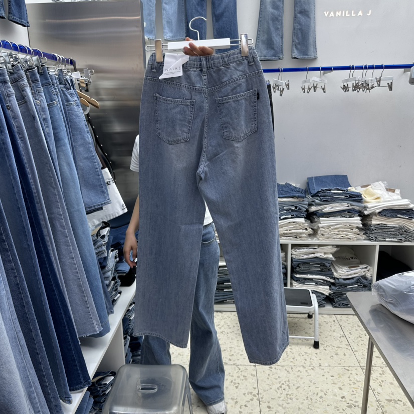 VANILLA J韓國㊣直郵東大門代購女裝新款休閑推薦熱賣牛仔褲VANILLA J牛仔褲