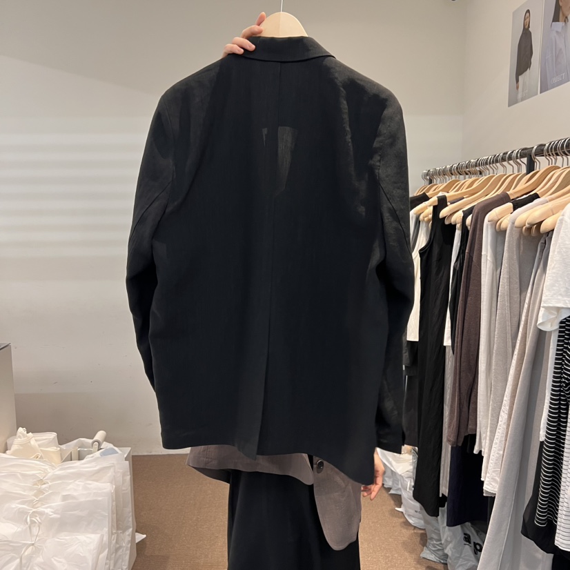 OBJECT直郵韓國代購㊣女裝新品25春夏熱賣人氣推薦夾克亞麻布OBJECT夾克