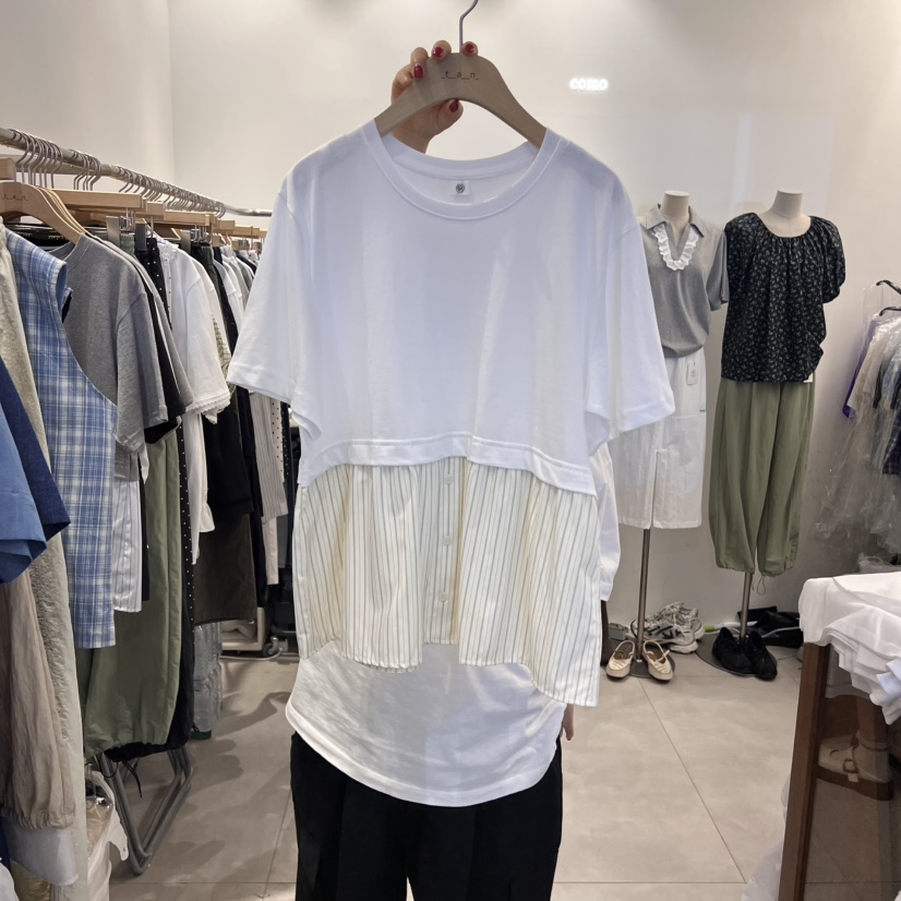 TAN&amp;COMO韓國直郵㊣女裝新品推薦時尚25春夏休閑人氣T恤tan-COMOT恤圖色1