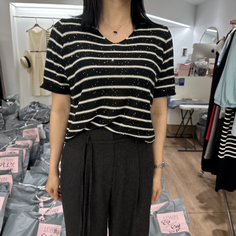 LEWIN韓國直郵㊣女裝新品熱賣推薦時尚休閑人氣25春夏T恤LEWINT恤圖色4