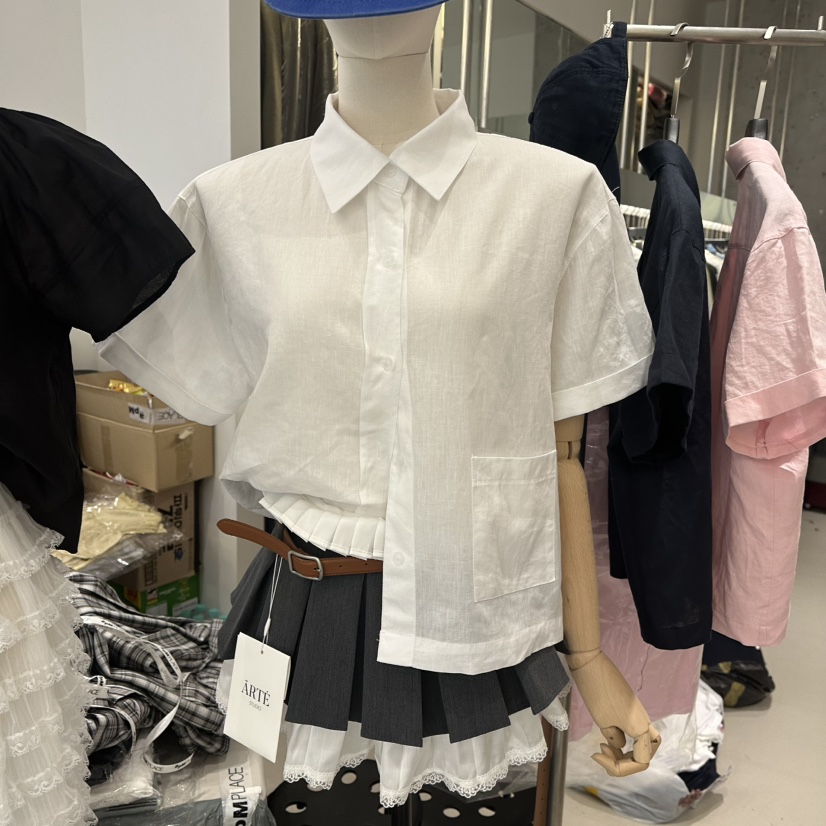 ARTE STUDIO韓國直郵㊣東大門實拍女裝新款熱賣襯衫蕾絲衫亞麻ARTE STUDIO襯衫/蕾絲衫圖色2