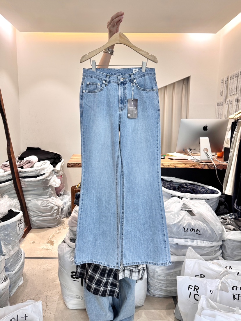 FRIC韓國㊣直郵東大門代購女裝新品休閑人氣時尚熱賣牛仔褲FRIC牛仔褲圖色1