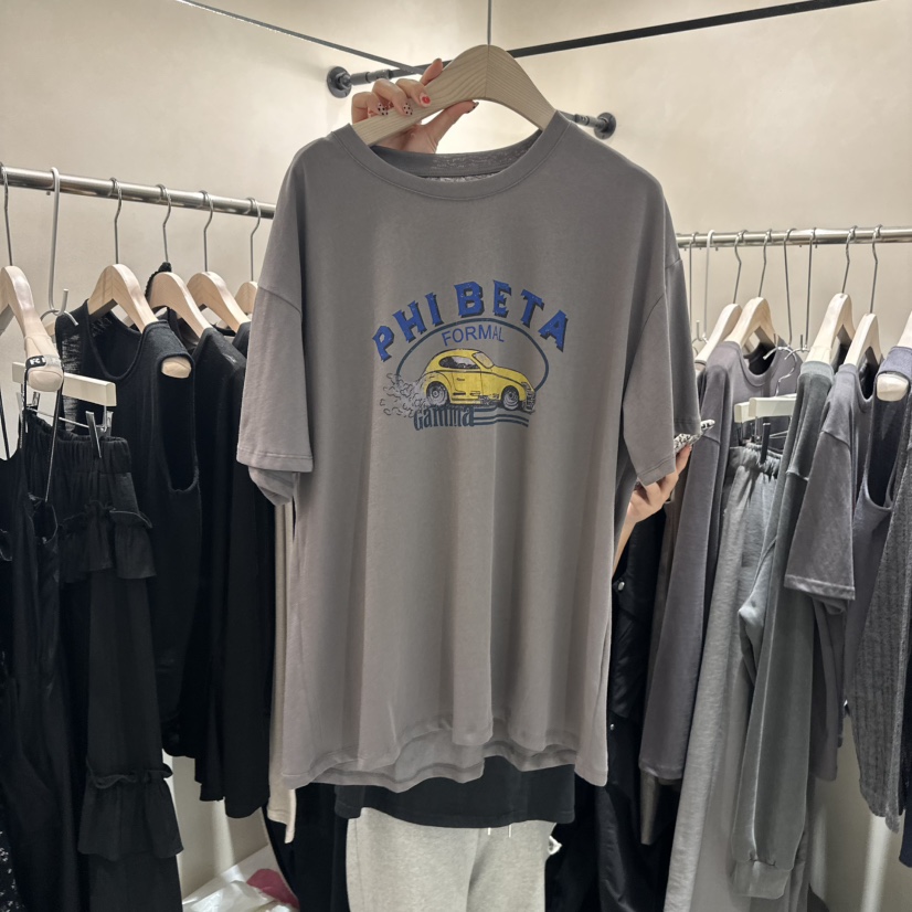 CREME BRULEE韓國直郵㊣東大門實拍女裝新品休閑推薦人氣T恤CREME BRULEE/DHT恤圖色2
