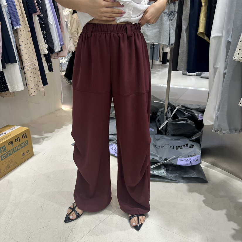 BENE韓國直郵㊣東大門實拍女裝新款推薦熱賣25春夏休閑褲綁帶BENE休閑褲圖色3