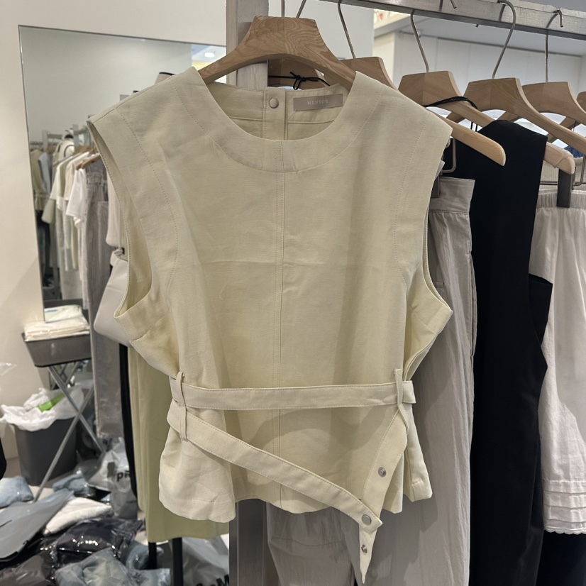 MENTOR韓國直郵㊣東大門實拍女裝新品人氣時尚吊帶背心含腰帶MENTOR吊帶/背心圖色3