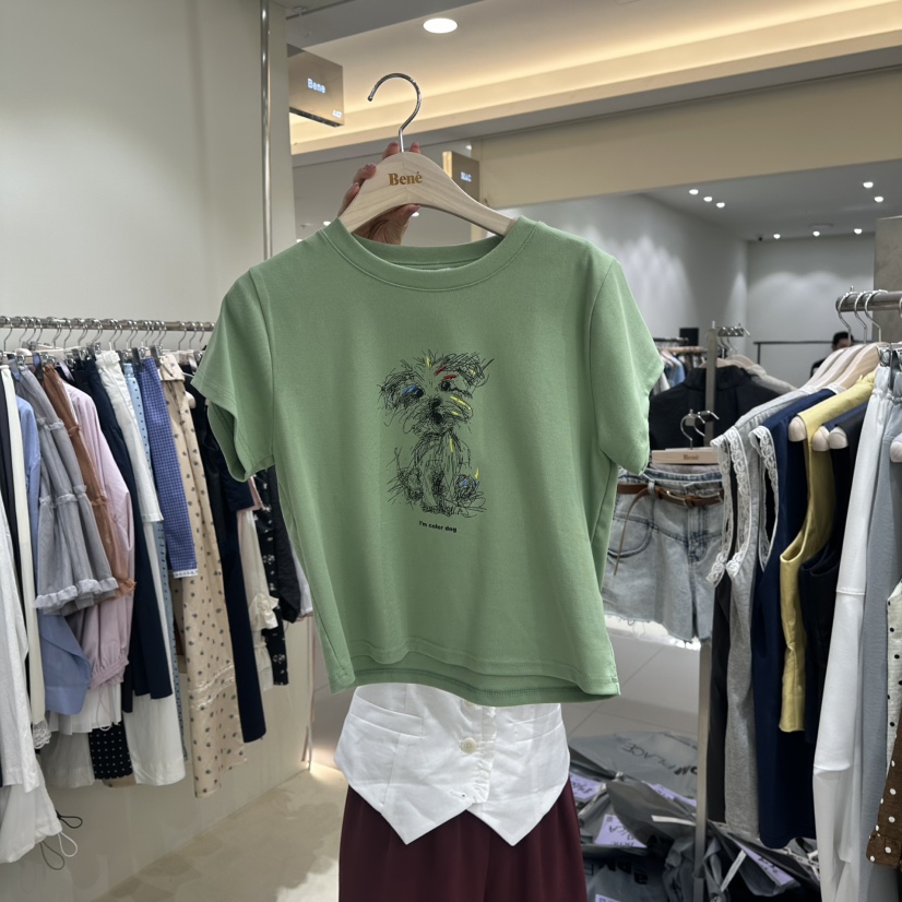 BENE韓國直郵㊣東大門實拍女裝新款推薦25春夏熱賣時尚人氣T恤BENET恤圖色2