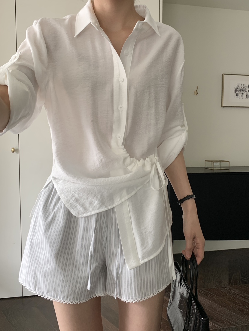 RE:OPENING韓國㊣直郵東大門代購女裝新款熱賣25春夏襯衫蕾絲衫RE:OPENING襯衫/蕾絲衫