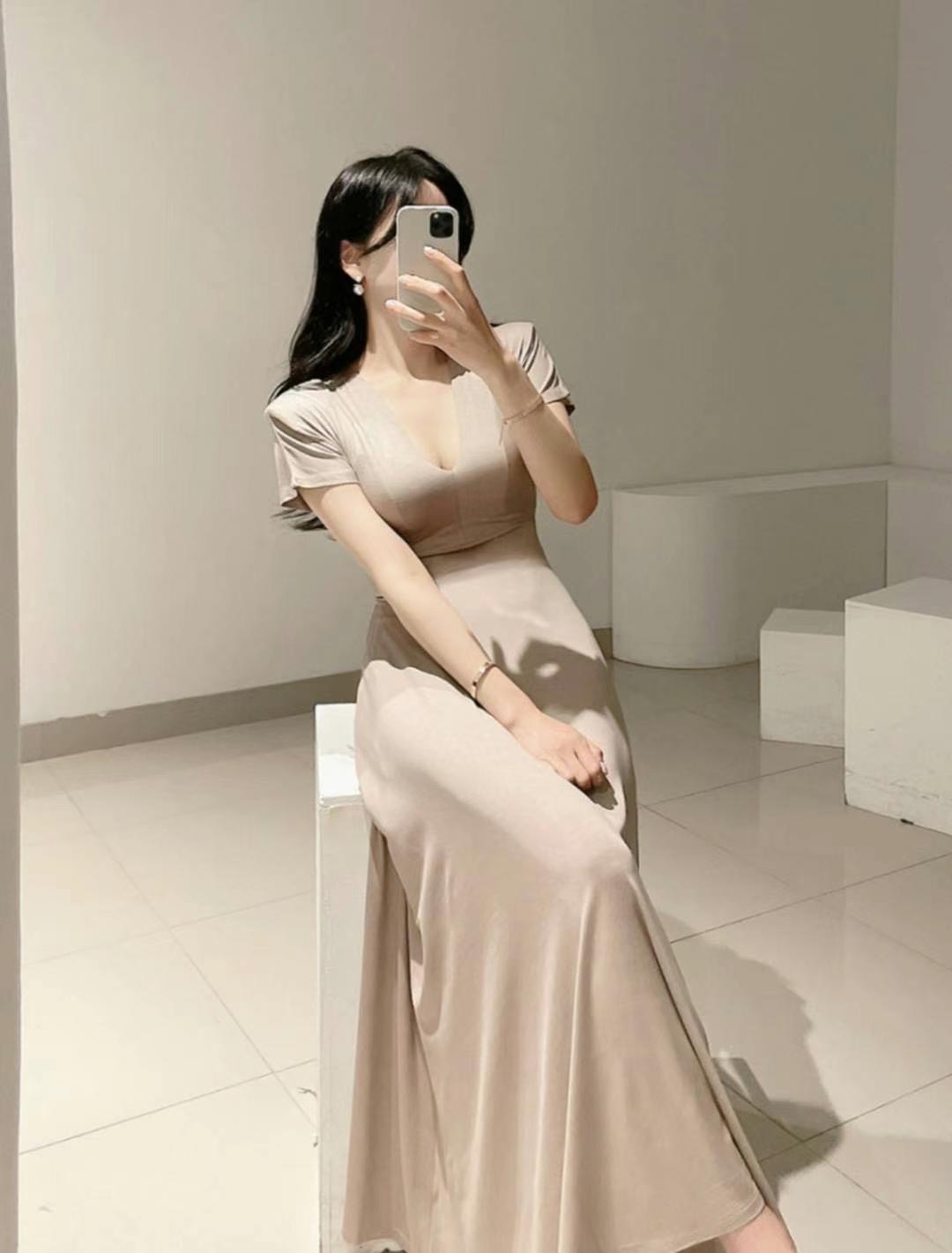DRY FLOWER韓國㊣直郵東大門代購女裝新款時尚推薦連衣裙超長DRY FLOWER連衣裙