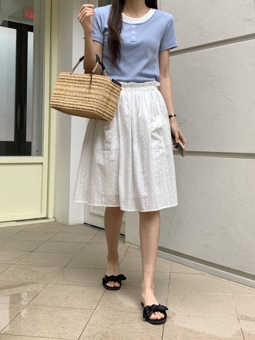 RE:OPENING直郵韓國代購㊣女裝新款休閑時尚25春夏半身裙中短裙RE:OPENING半身裙/中短裙