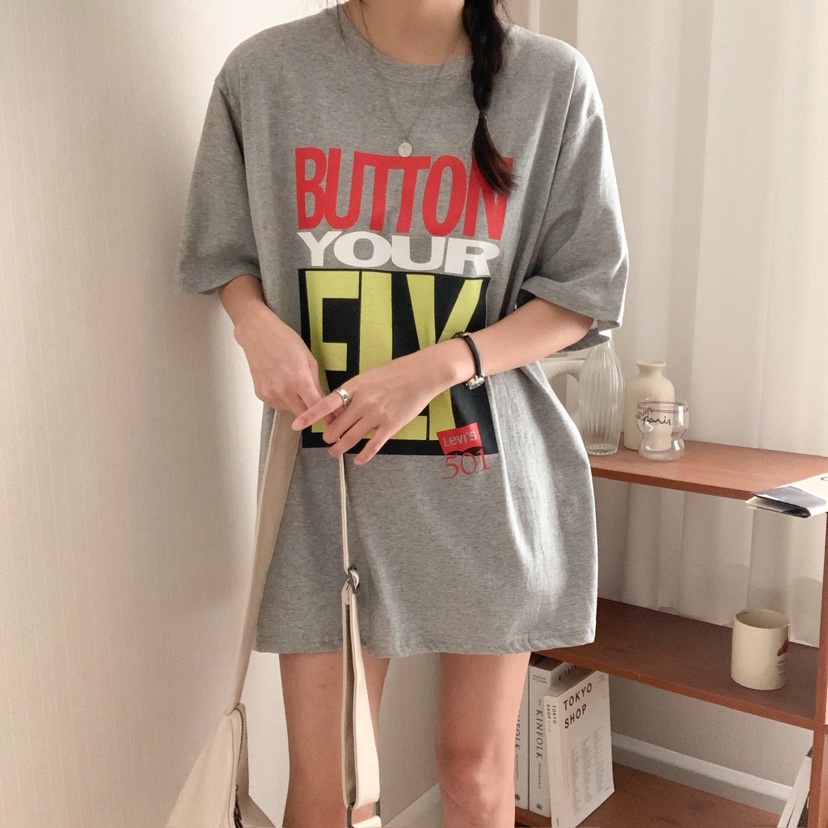 HELLO JINI韓國直郵㊣東大門實拍女裝新款時尚人氣休閑T恤HELLO JINIT恤圖色1