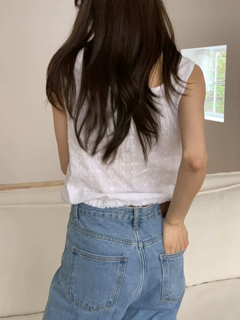 NOTICE韓國直郵㊣女裝新款休閑25春夏人氣吊帶背心刺繡棉質NOTICE吊帶/背心
