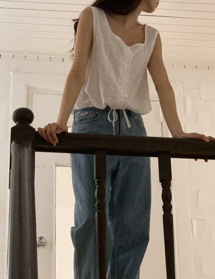 NOTICE韓國直郵㊣女裝新款休閑25春夏人氣吊帶背心刺繡棉質NOTICE吊帶/背心