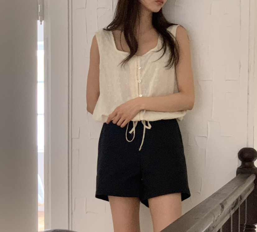 NOTICE韓國直郵㊣女裝新款休閑25春夏人氣吊帶背心刺繡棉質NOTICE吊帶/背心