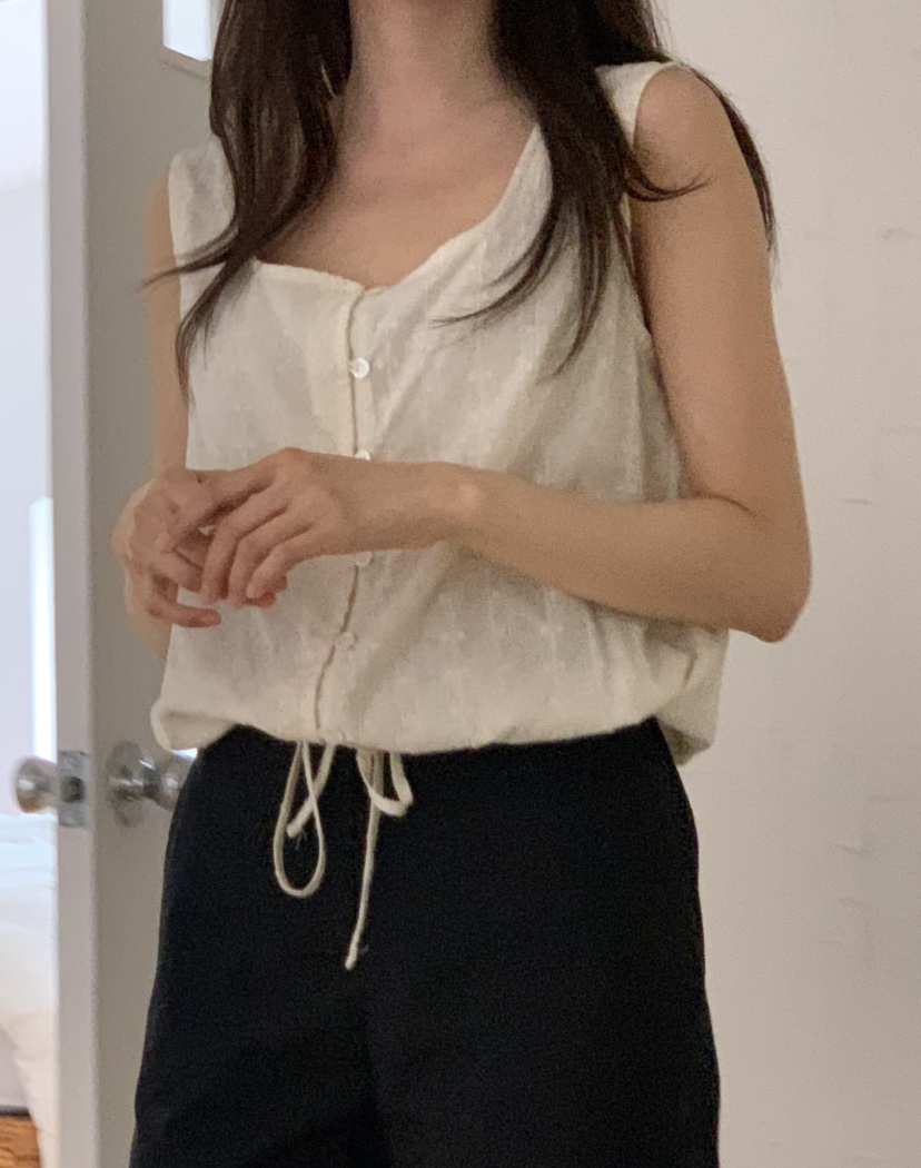 NOTICE韓國直郵㊣女裝新款休閑25春夏人氣吊帶背心刺繡棉質NOTICE吊帶/背心