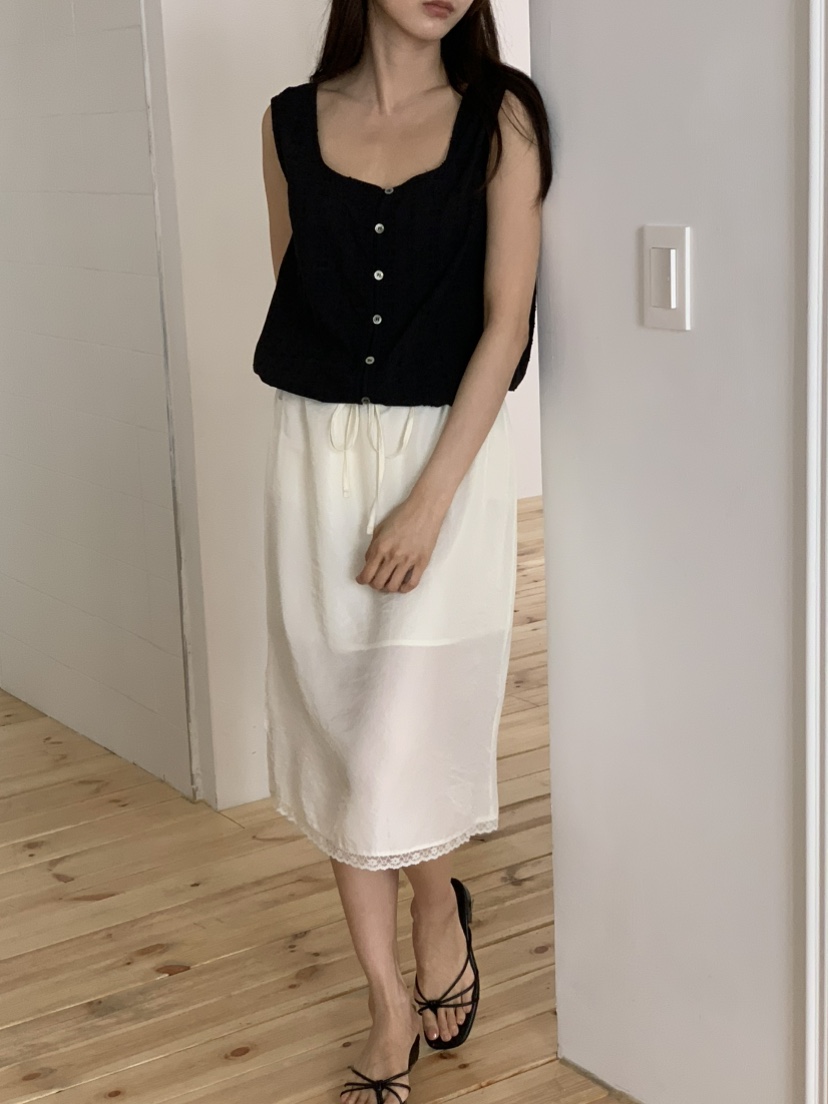 NOTICE韓國直郵㊣女裝新款休閑25春夏人氣吊帶背心刺繡棉質NOTICE吊帶/背心