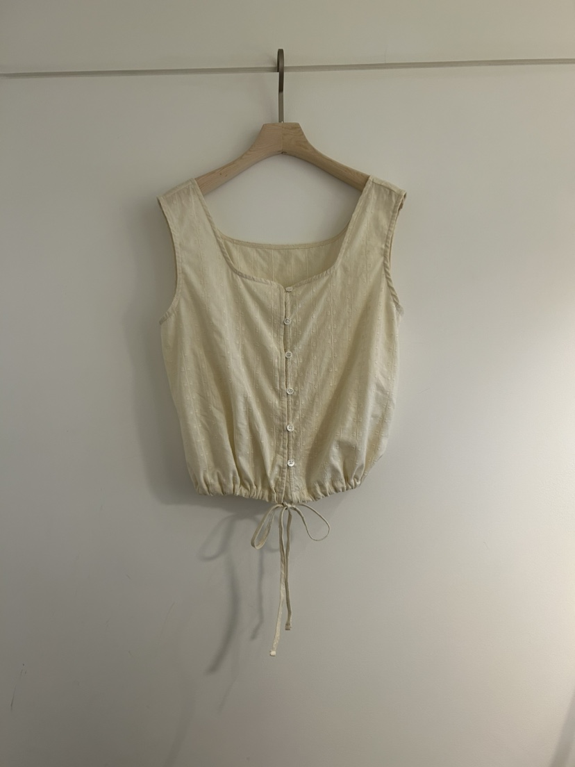 NOTICE韓國直郵㊣女裝新款休閑25春夏人氣吊帶背心刺繡棉質NOTICE吊帶/背心圖色2