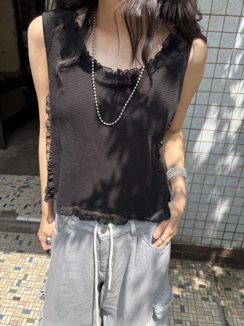 FRANC—L直郵韓國代購㊣女裝新款時尚休閑25春夏熱賣吊帶背心FRANC吊帶/背心圖色2