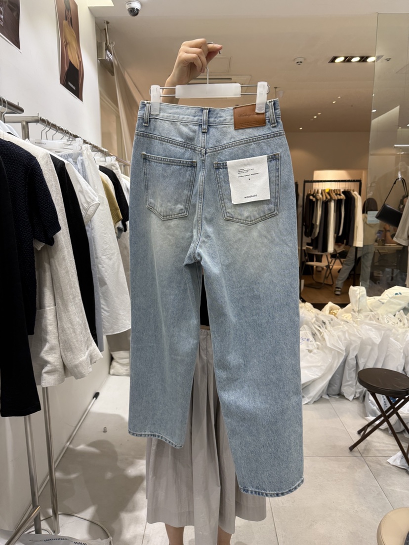 WOOD SAGE韓國㊣直郵東大門代購女裝新品人氣休閑推薦牛仔褲WOOD SAGE牛仔褲