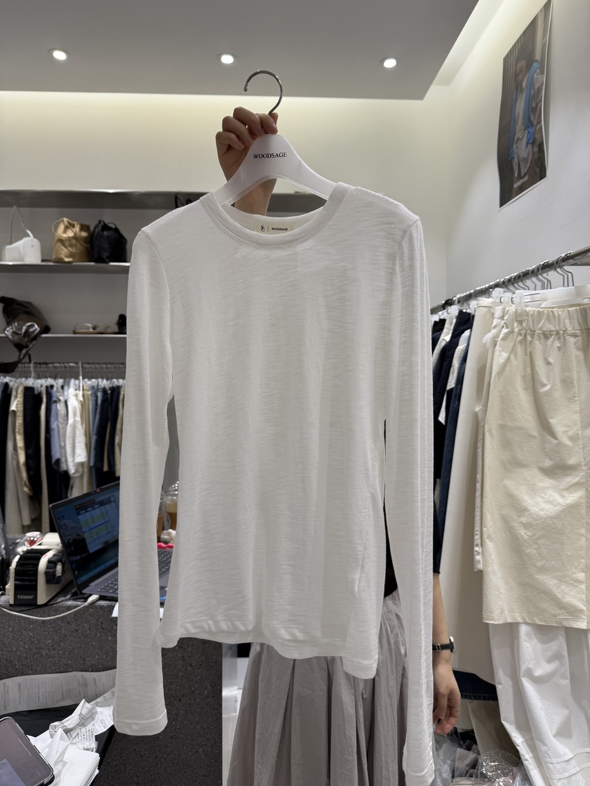 WOOD SAGE韓國㊣直郵東大門代購女裝新品人氣時尚25春夏長袖T恤WOOD SAGE長袖T恤