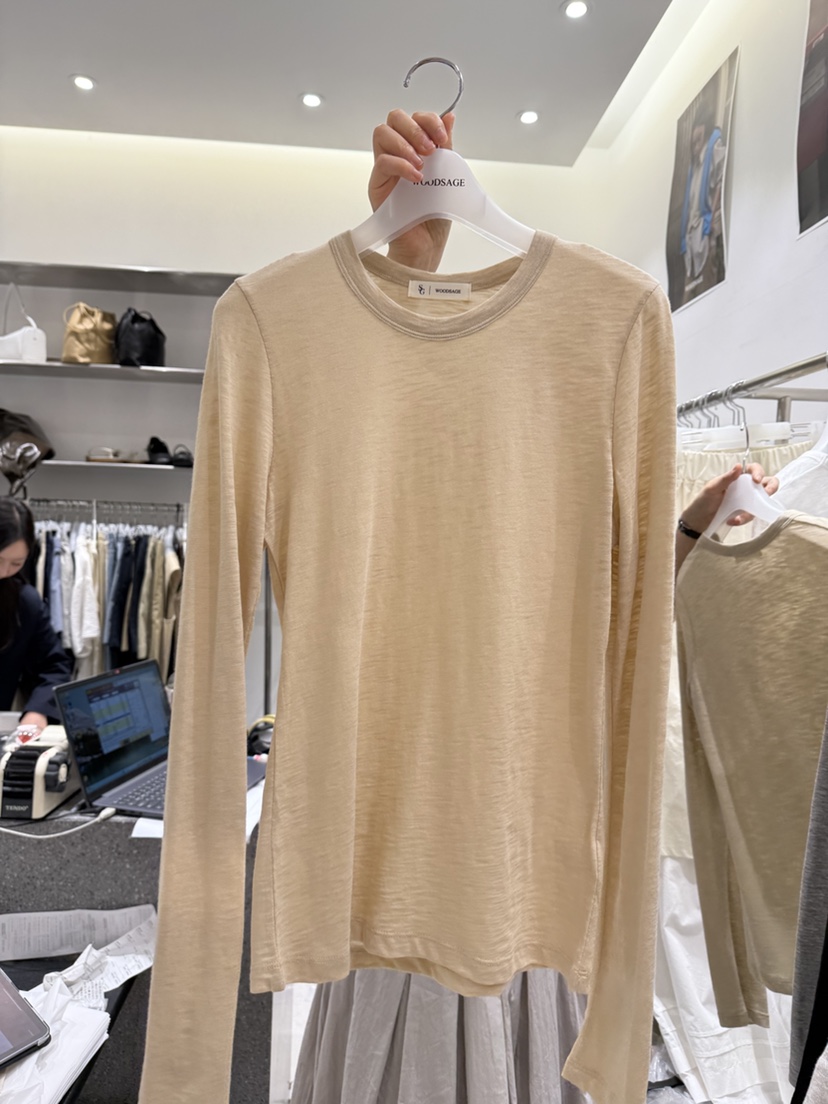 WOOD SAGE韓國㊣直郵東大門代購女裝新品人氣時尚25春夏長袖T恤WOOD SAGE長袖T恤圖色2