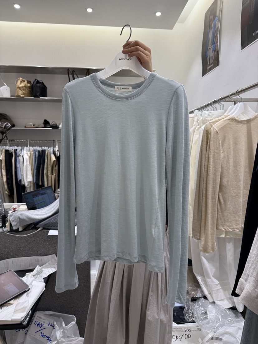 WOOD SAGE韓國㊣直郵東大門代購女裝新品人氣時尚25春夏長袖T恤WOOD SAGE長袖T恤圖色5