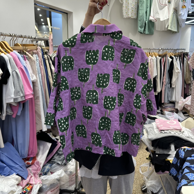 HAPPYBERRY直郵韓國代購㊣女裝新品熱賣25春夏時尚襯衫蕾絲衫HAPPYBERRY襯衫/蕾絲衫