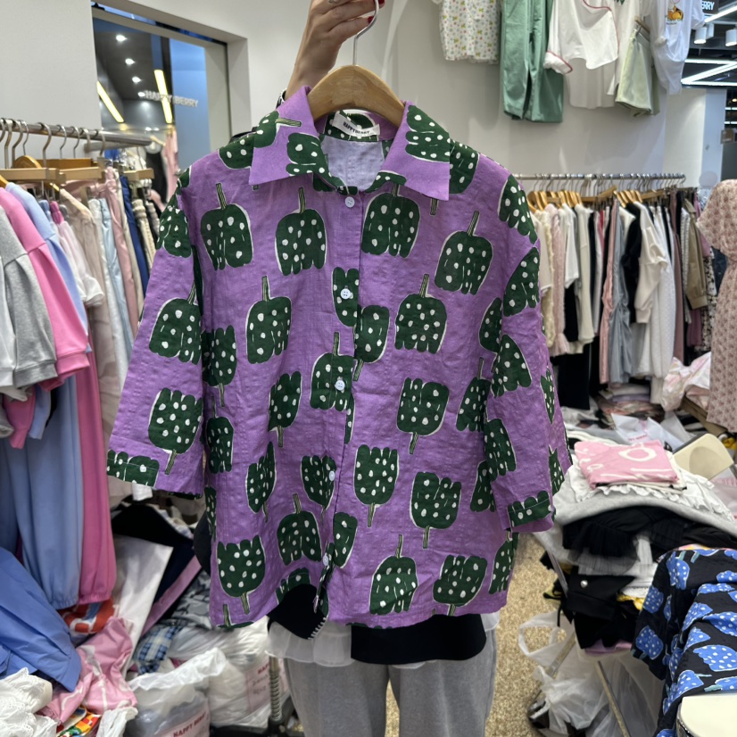 HAPPYBERRY直郵韓國代購㊣女裝新品熱賣25春夏時尚襯衫蕾絲衫HAPPYBERRY襯衫/蕾絲衫圖色3