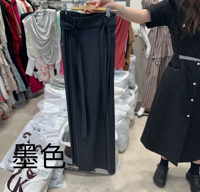 SENSIBLE-S韓國直郵㊣東大門實拍女裝新款休閑時尚長裙含腰帶SENSIBLE長裙圖色2