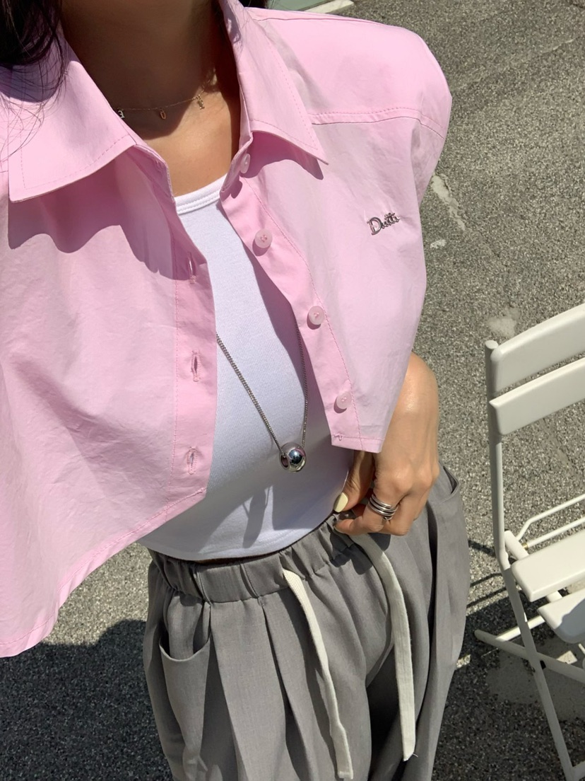 REVE CITE-L韓國代購女裝新款時尚真品25春夏襯衫蕾絲衫短款REVE CITE襯衫/蕾絲衫