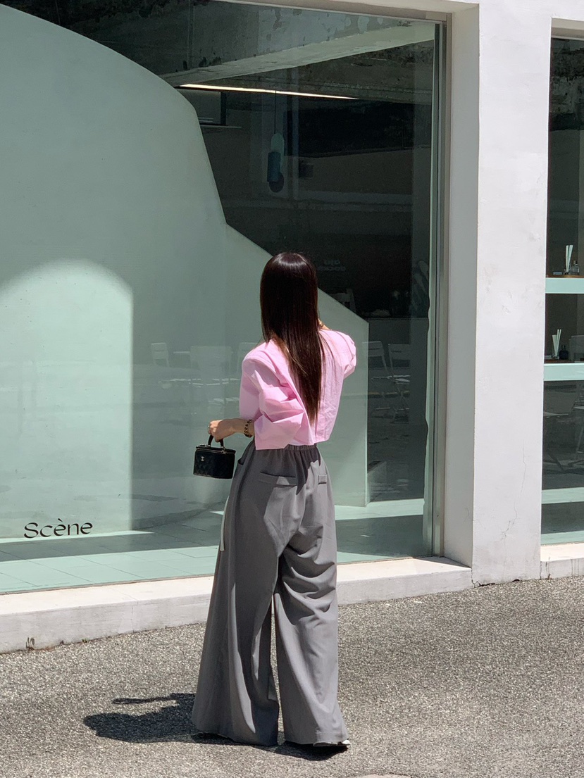 REVE CITE-L韓國代購女裝新款時尚真品25春夏襯衫蕾絲衫短款REVE CITE襯衫/蕾絲衫