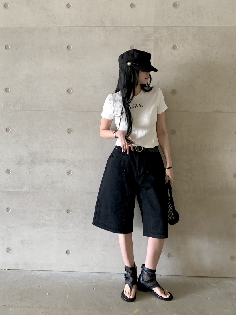 DAVICHI韓國代購女裝新款真品熱賣推薦休閑時尚短褲含隨機腰帶DAVICHI短褲