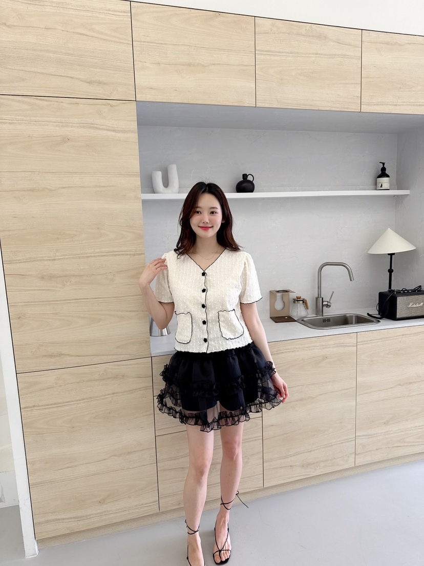 BE&BE韓國直郵女裝新品推薦人氣時尚休閑襯衫蕾絲衫開衫BE&be襯衫/蕾絲衫