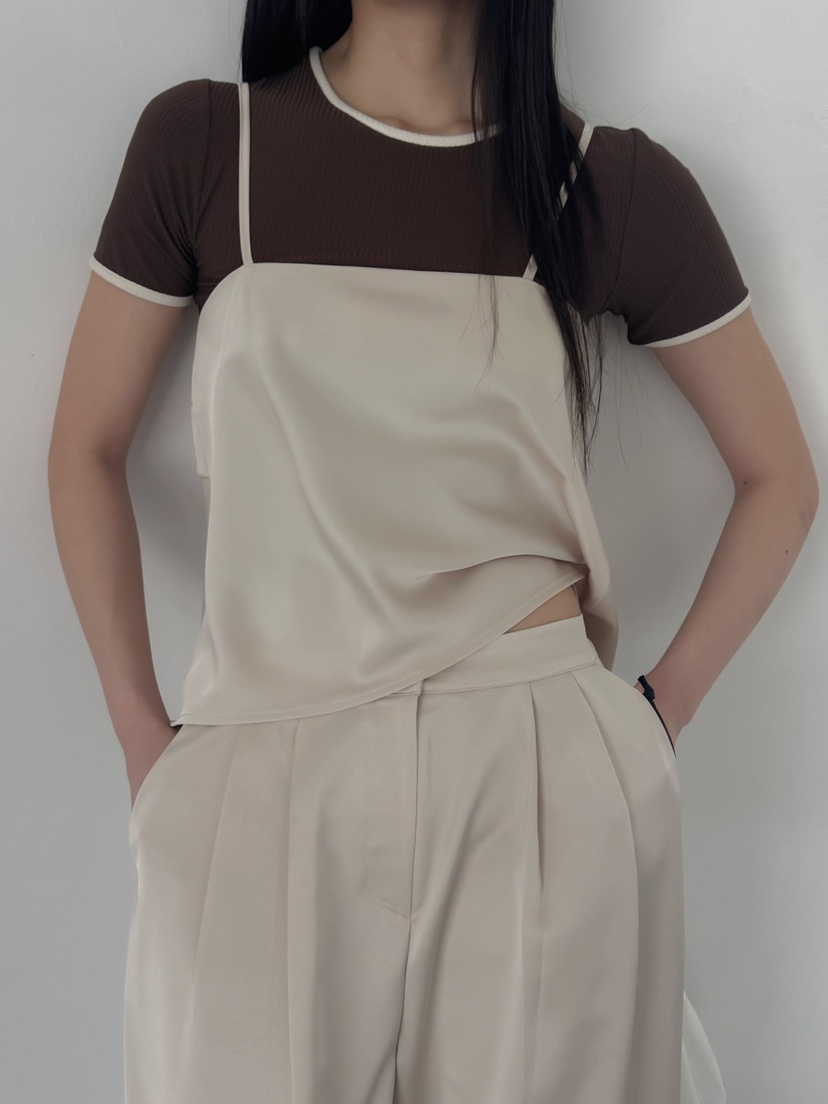 INSSENSE-A東大門直郵女士新品職業真品吊帶背心雙面緊身緞面INSSENSE-A吊帶/背心