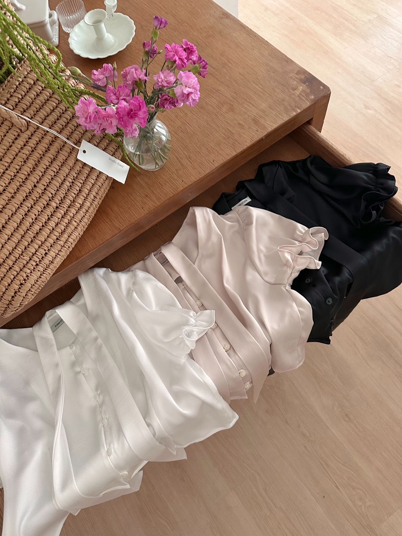 FORMSTUDIO東大門直郵女裝新款25春夏人氣襯衫蕾絲衫含脖帶FORMSTUDIO襯衫/蕾絲衫