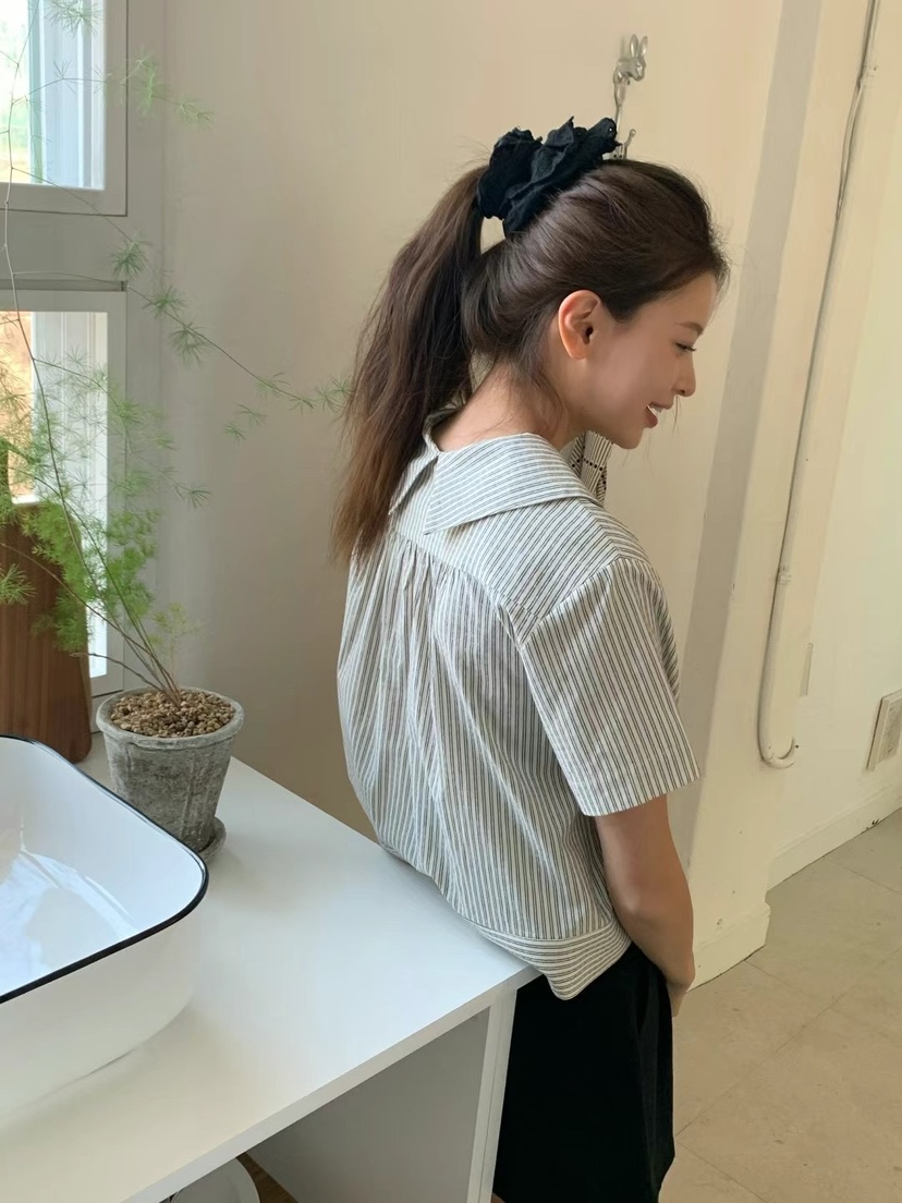 ANOU韓國直郵女裝新款25春夏人氣休閑職業推薦真品襯衫蕾絲衫ANOU襯衫/蕾絲衫