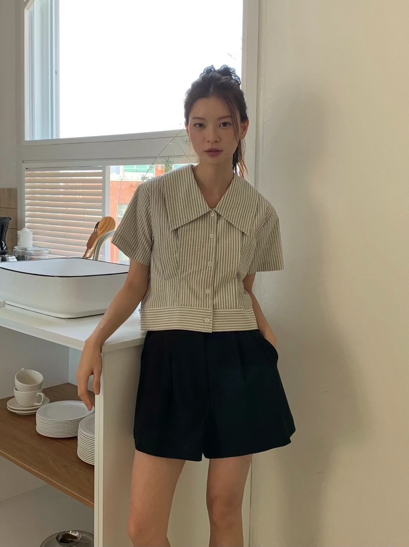 ANOU韓國直郵女裝新款25春夏人氣休閑職業推薦真品襯衫蕾絲衫ANOU襯衫/蕾絲衫