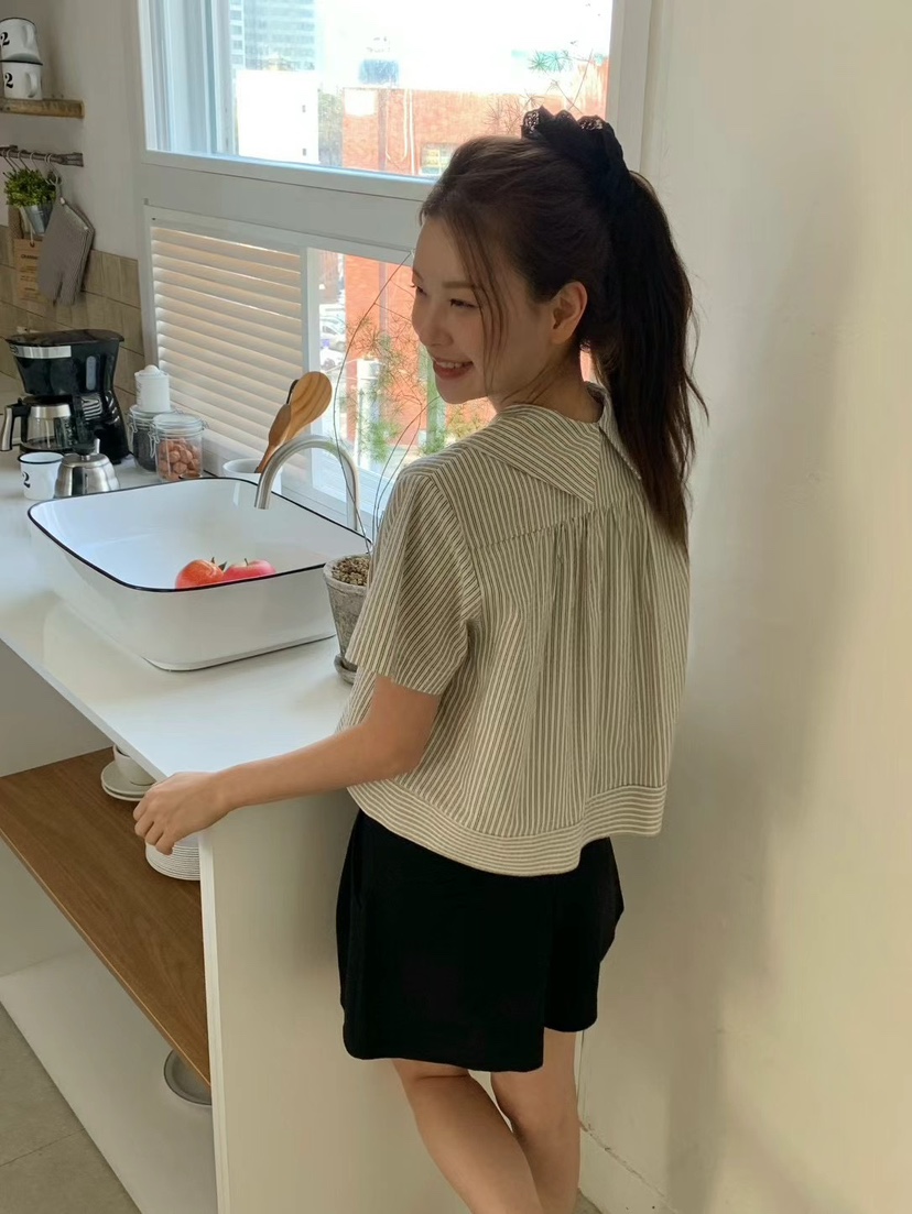 ANOU韓國直郵女裝新款25春夏人氣休閑職業推薦真品襯衫蕾絲衫ANOU襯衫/蕾絲衫