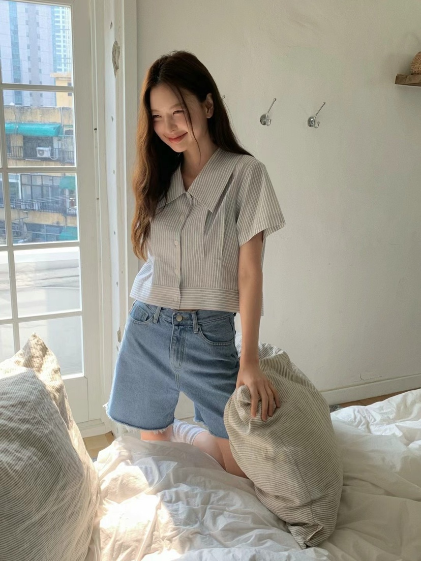 ANOU韓國直郵女裝新款25春夏人氣休閑職業推薦真品襯衫蕾絲衫ANOU襯衫/蕾絲衫