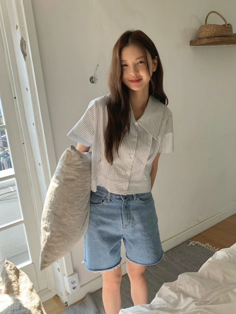 ANOU韓國直郵女裝新款25春夏人氣休閑職業推薦真品襯衫蕾絲衫ANOU襯衫/蕾絲衫