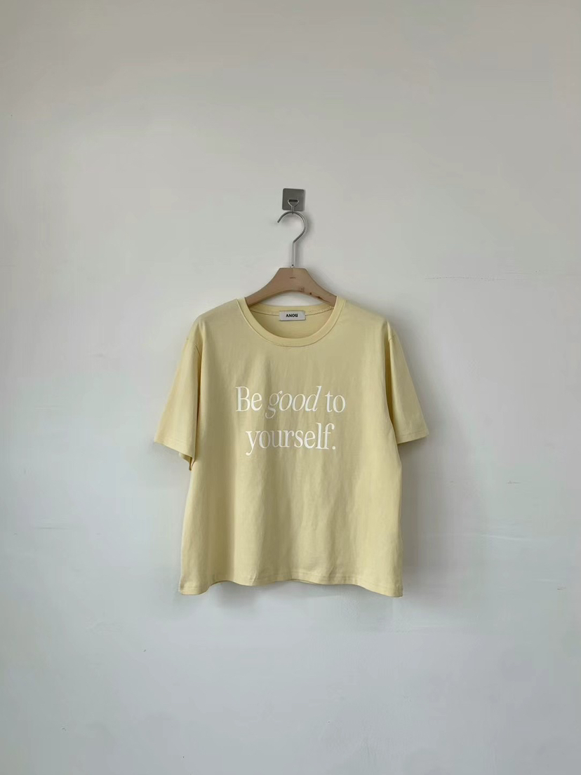 ANOU韓國直郵女裝新品休閑推薦真品時尚人氣25春夏職業熱賣T恤ANOUT恤圖色2