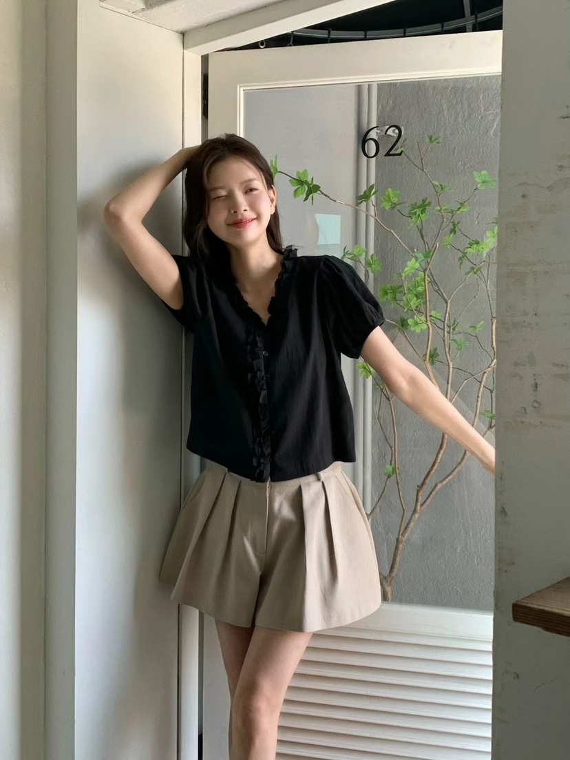 ANOU韓國直郵女裝新款25春夏真品人氣職業休閑時尚襯衫蕾絲衫ANOU襯衫/蕾絲衫