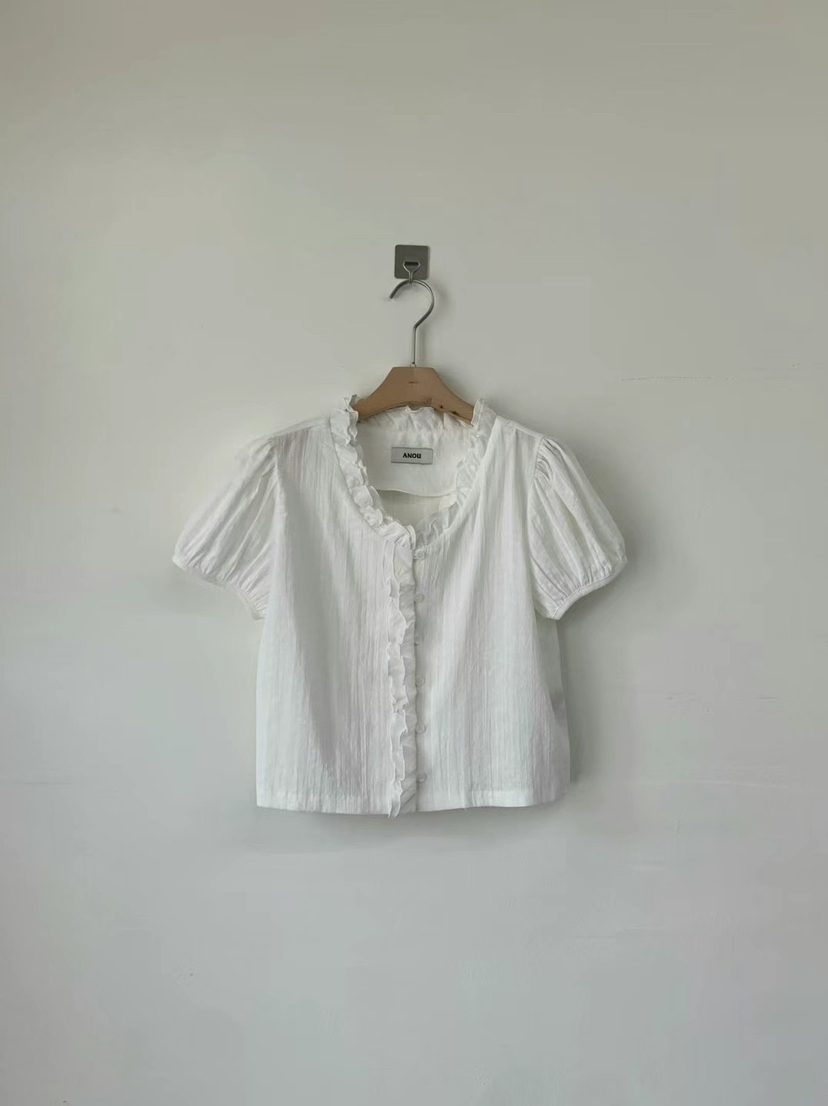 ANOU韓國直郵女裝新款25春夏真品人氣職業休閑時尚襯衫蕾絲衫ANOU襯衫/蕾絲衫圖色3