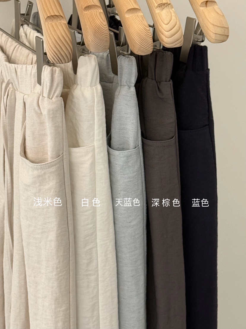 MONE-A東大門代購女裝新品熱賣真品25春夏推薦時尚休閑褲亞麻MONE-A休閑褲