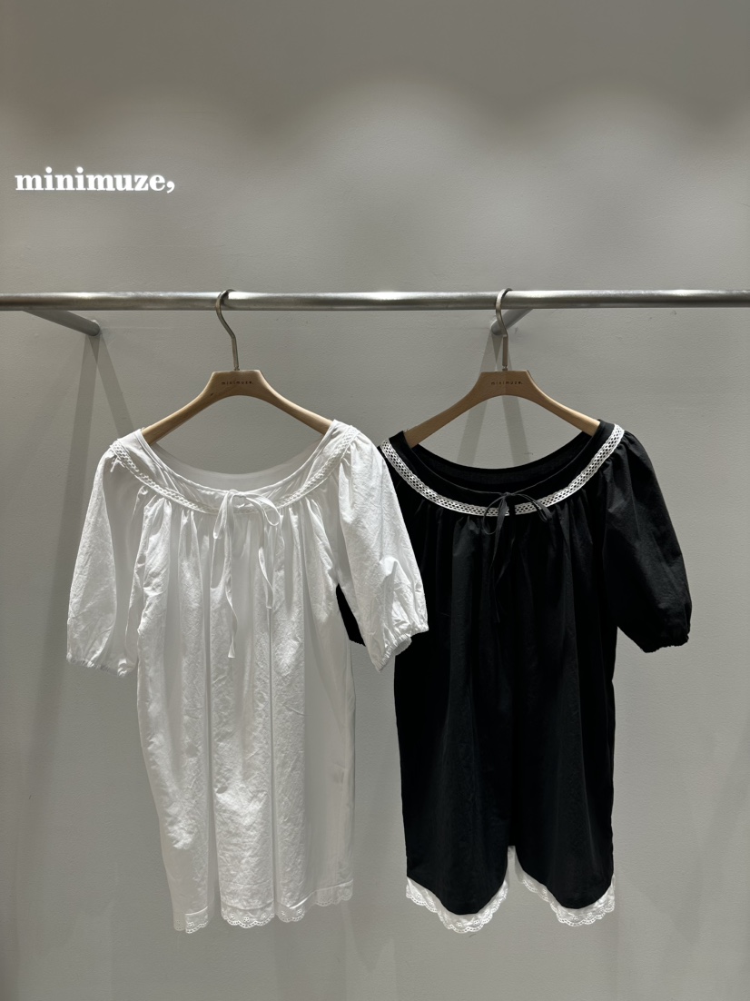 MINIMUZE韓國直郵女士新品休閑25春夏人氣時尚職業襯衫蕾絲衫MINIMUZE襯衫/蕾絲衫