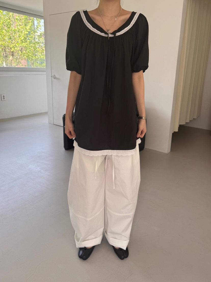 MINIMUZE韓國直郵女士新品休閑25春夏人氣時尚職業襯衫蕾絲衫MINIMUZE襯衫/蕾絲衫